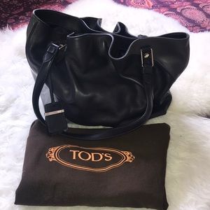 Tod’s Medium Dark Blue Flower Tote